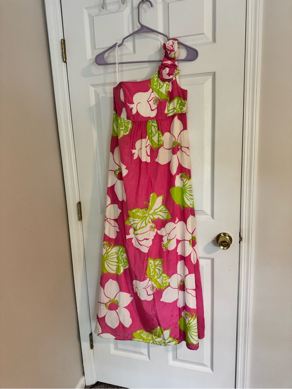 Lilly Pulitzer Vintage Silk Floral Print Maxi Dress Sz 2 - Picture 3 of 12